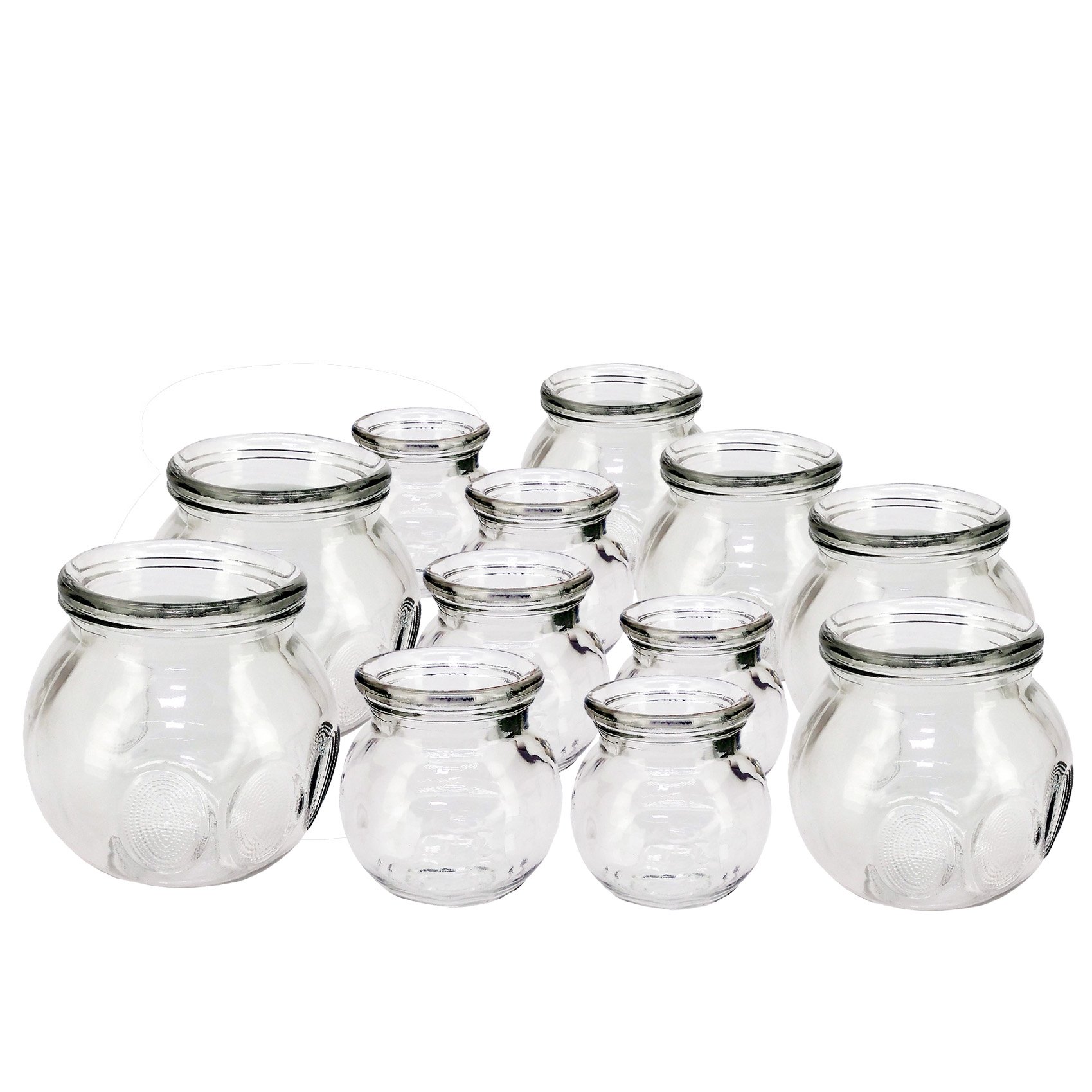 12-Piece Fire Glass Cupping Therapy Set – Professional Cupping Jars for Pain Relief, Detox & Relaxation – Perfect for Home Spa, Massage & Alternative Therapy