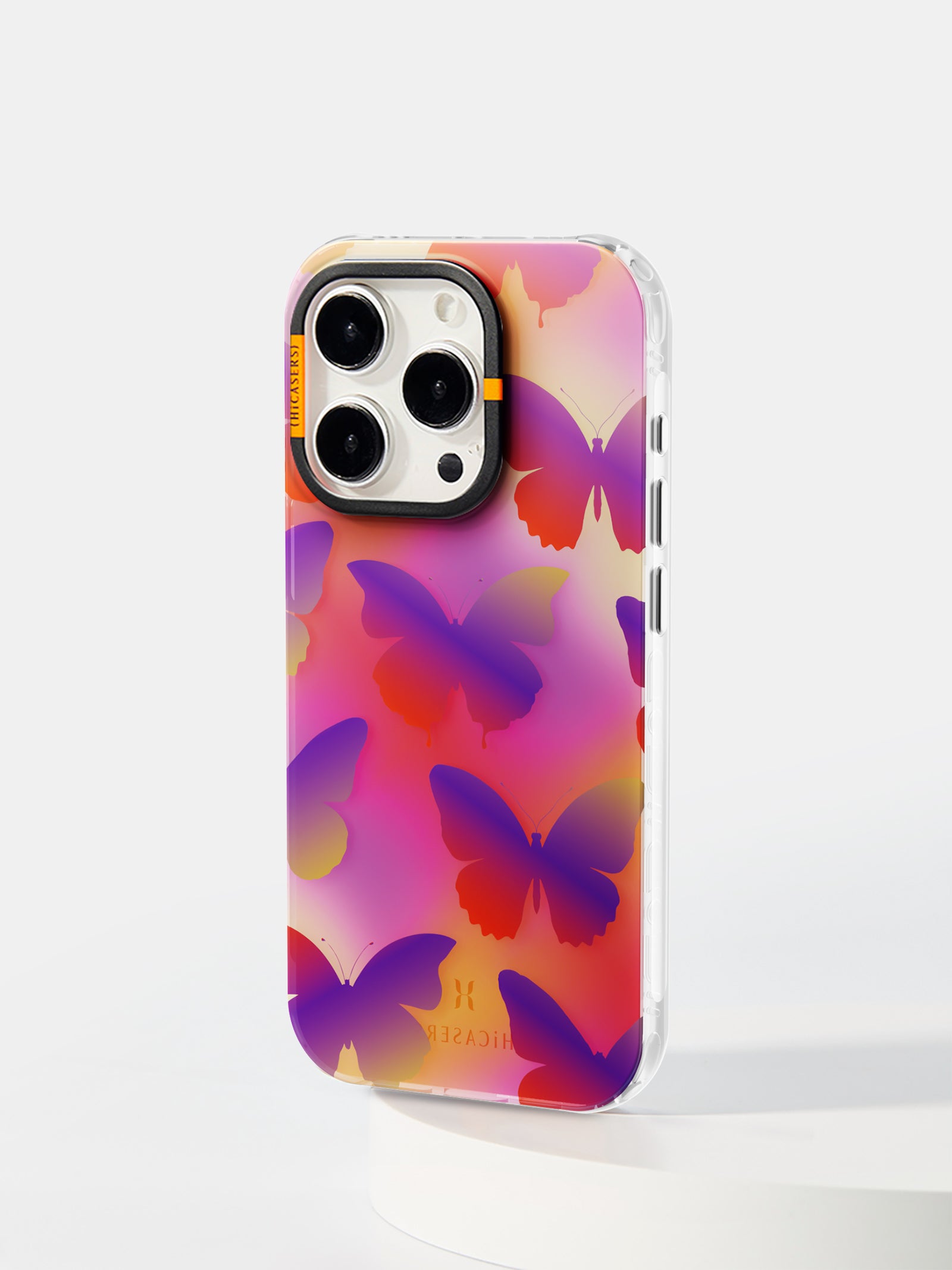 Iridescent Butterfly Pattern Phone Case - Magenta Color for iPhone & Samsung | Stylish Protective Cover for Everyday Use & Special Occasions