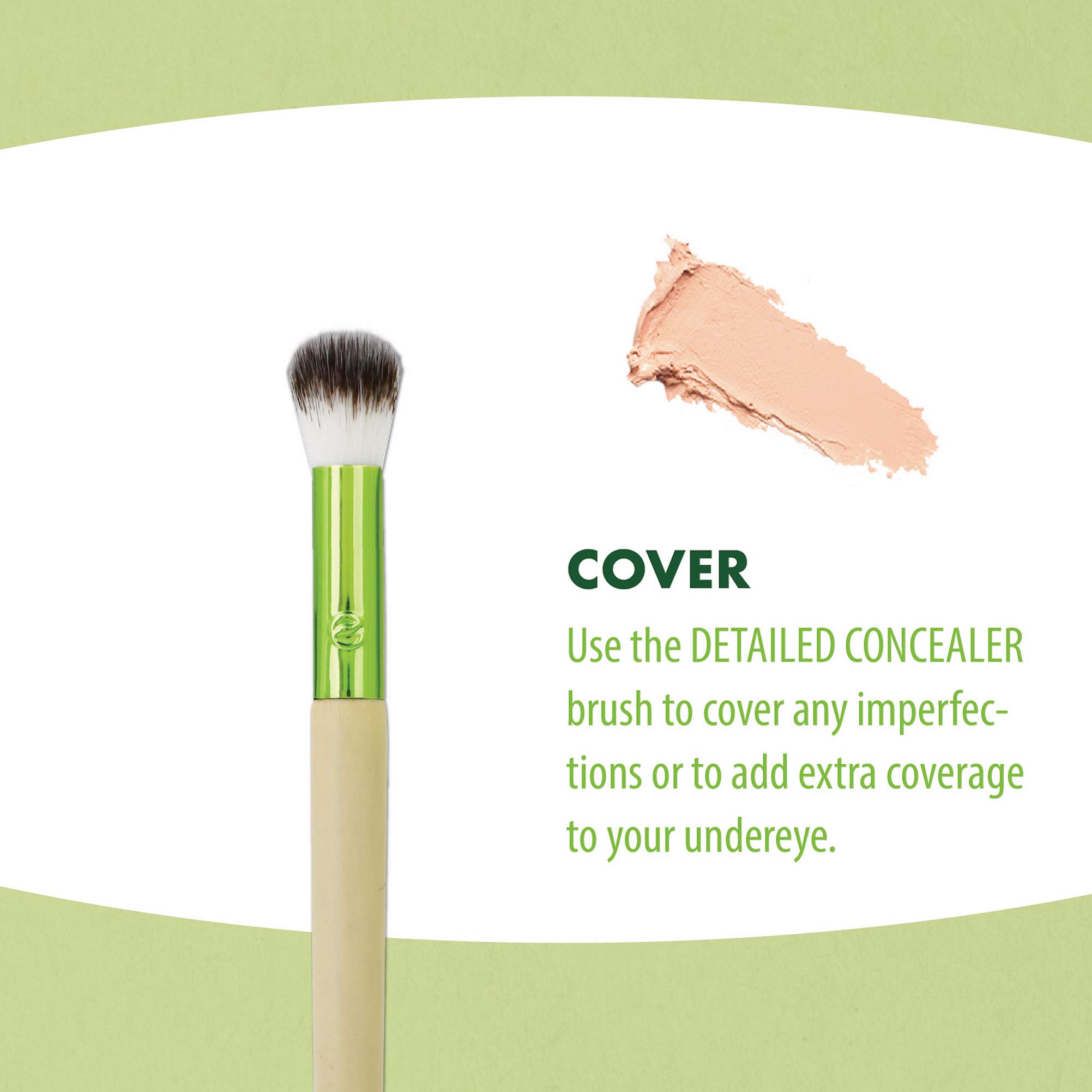 EcoTools 5-Piece Vegan Makeup Brush Set with Travel Pouch - Foundation, Concealer & Powder Brushes for Flawless Makeup Application | Perfect for Travel & Everyday Use