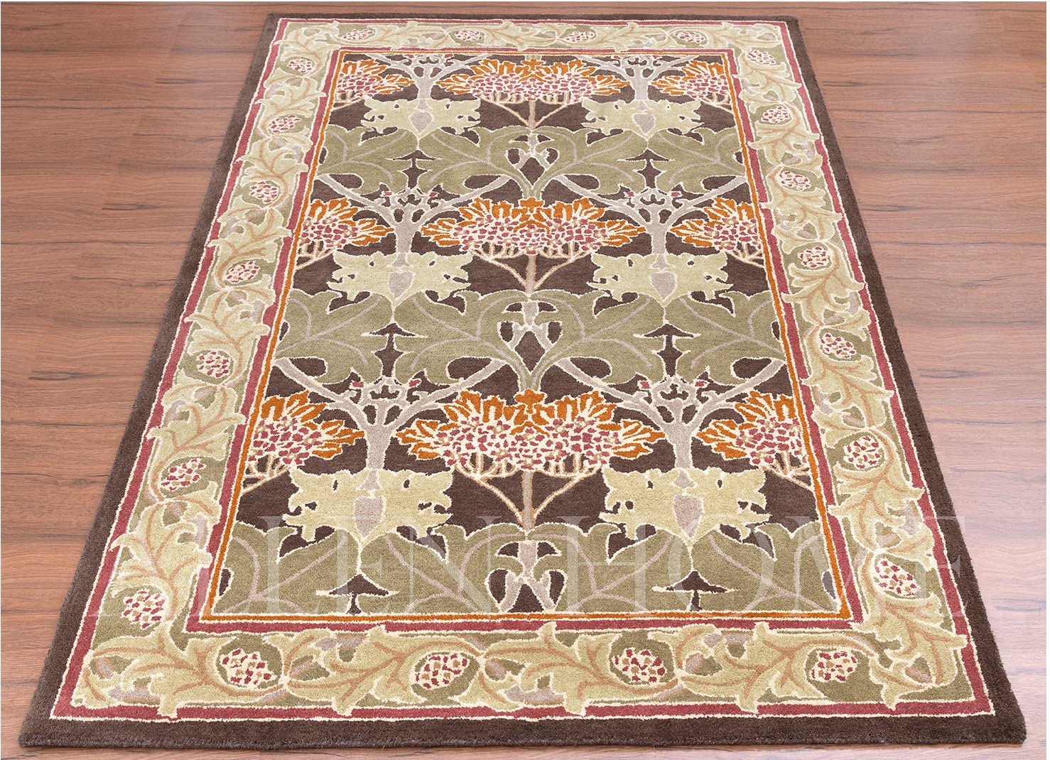 Hand Tufted Traditional Wool Area Rugs by Allen Home - 100% Natural Wool, Durable & Soft - 8'x10' Living Room, Dining Room, Bedroom Rug - Mariya Green - Perfect for Cozy Home Decor & High Traffic Areas
