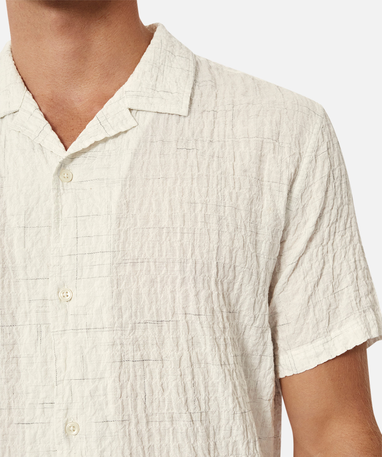 Istoria Short Sleeve Shirt for Men - Classic White & Grey Cotton Casual Tee | Perfect for Summer Outfits, Beach Wear & Everyday Comfort