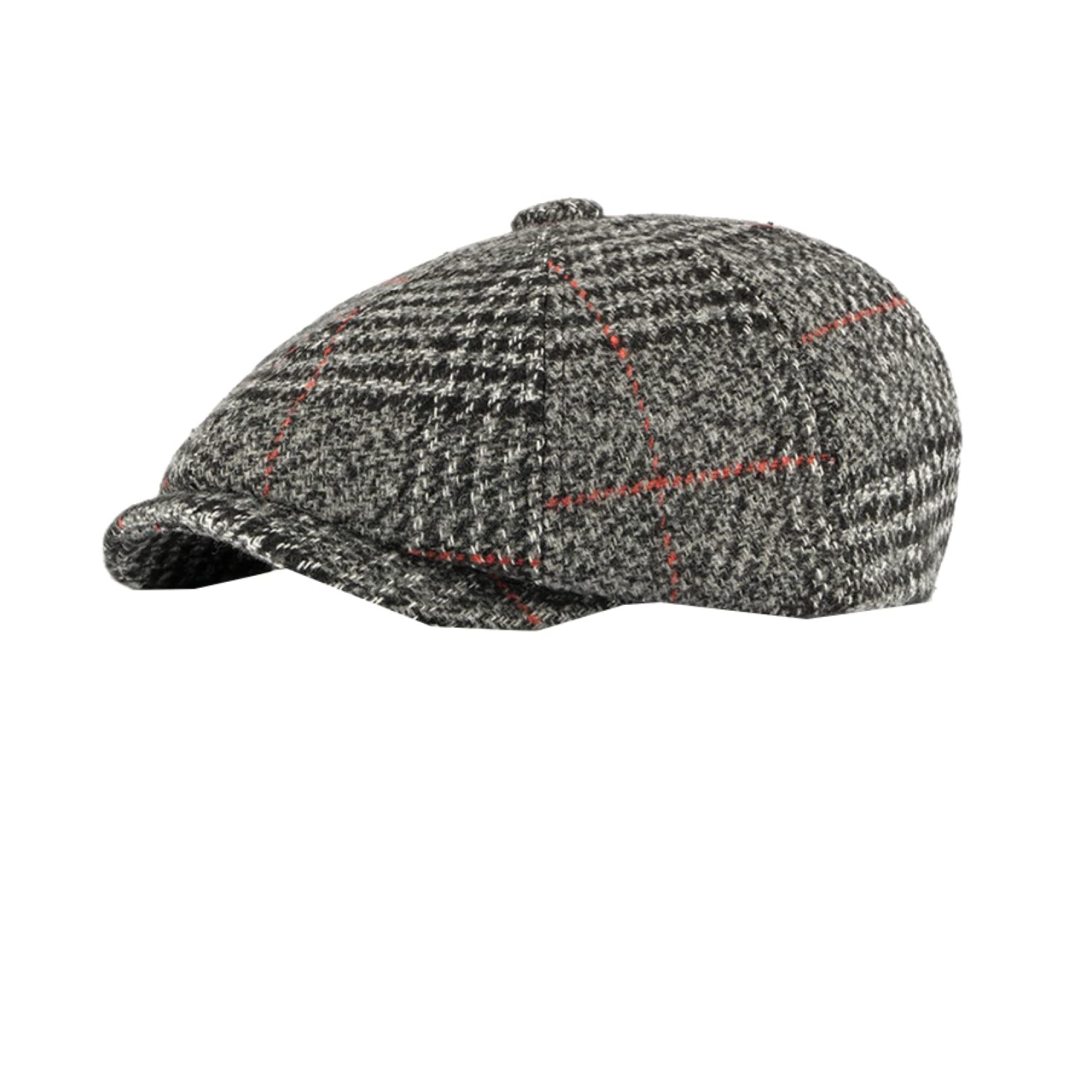 Stylish Men's Newsboy Hats - Wool Ivy Duckbill Beret & 8-Panel Striped Plaid Cabbie Cap for Driving | Winter Fashion Accessory for Casual Outfits & Outdoor Activities