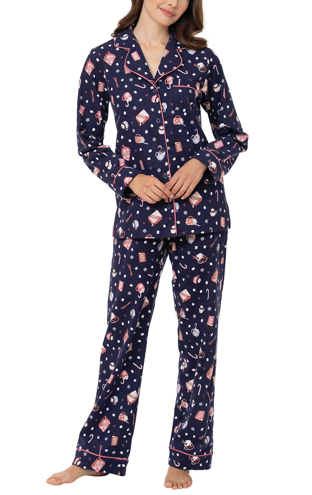 Cozy Winter Flannel Pajamas for Women - Soft & Warm Sleepwear Set - Perfect for Cold Nights, Christmas Gifts & Relaxing at Home