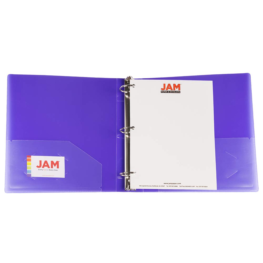JAM PAPER Plastic 2 Inch Purple 3 Ring Binder - 12 Pack Bulk Office Supplies for School, Work & Document Organization