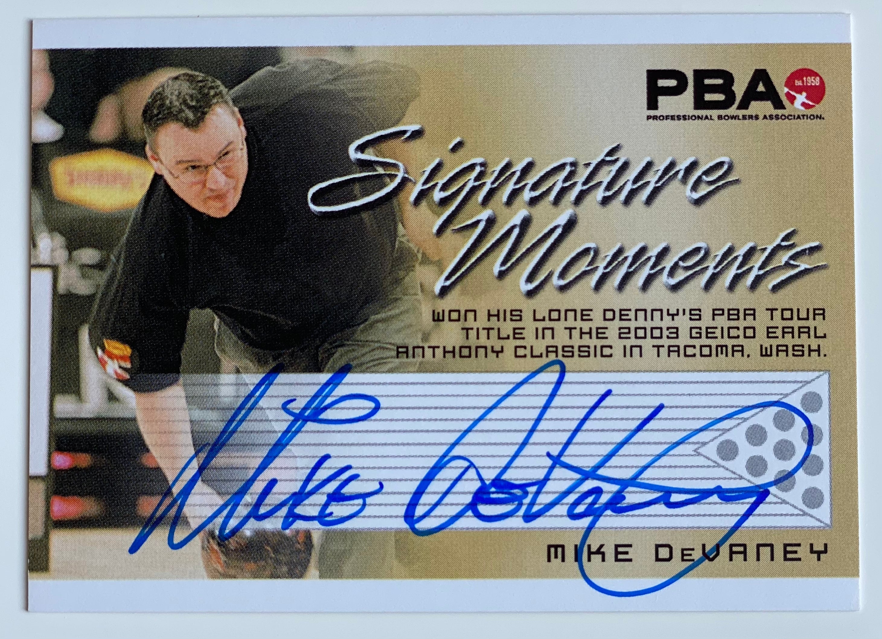 Mike DeVaney 2008 Rittenhouse Signature Moments PBA Autographed Bowling Trading Card - Collectible Sports Memorabilia for Bowling Fans & Card Collectors