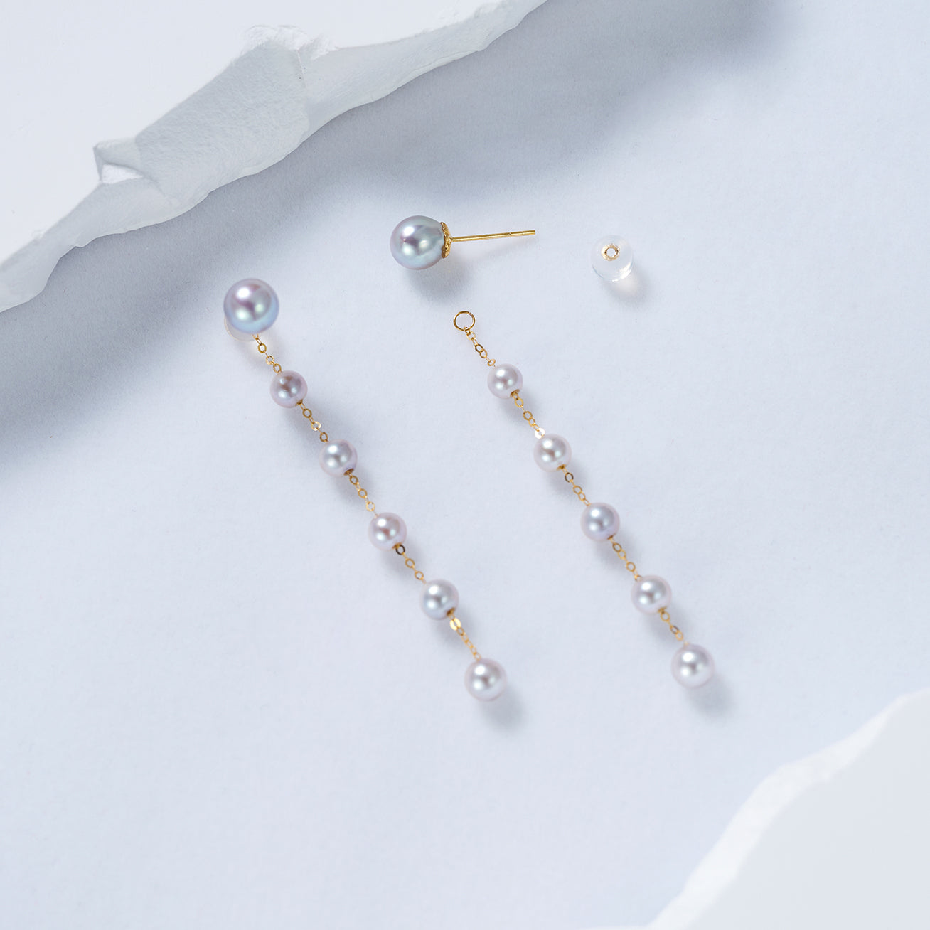 18K Gold Silver Blue Akoya Pearl Earrings for Women - Luxury Japanese Cultured Pearls Jewelry Gift for Wedding, Anniversary & Special Occasions