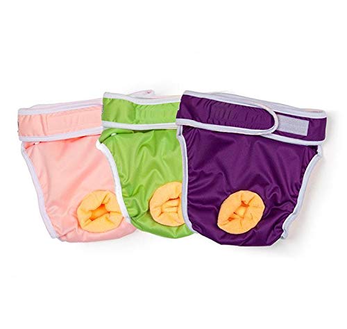Washable Female Dog Diapers - Premium Reusable & Absorbent Pet Panties for Medium Dogs | Perfect for Incontinence, Heat Cycles & Travel (Medium, Purple)