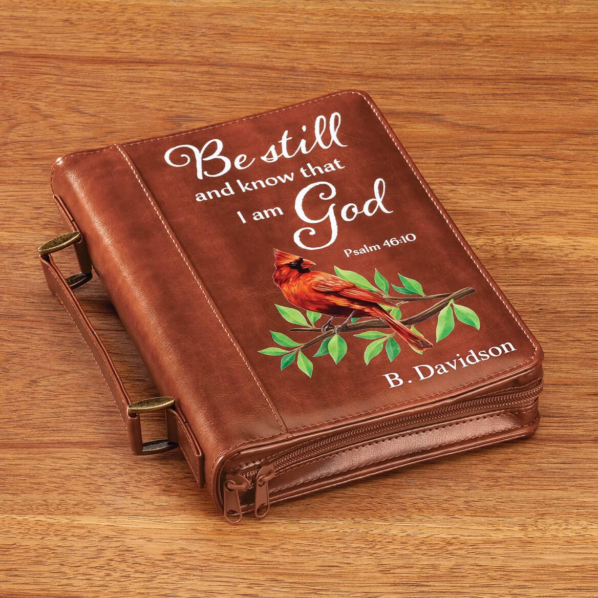 Personalized Cardinal Brown Bible Case - Custom Leather Bible Cover for Women & Men - Perfect for Church, Travel, and Daily Devotion