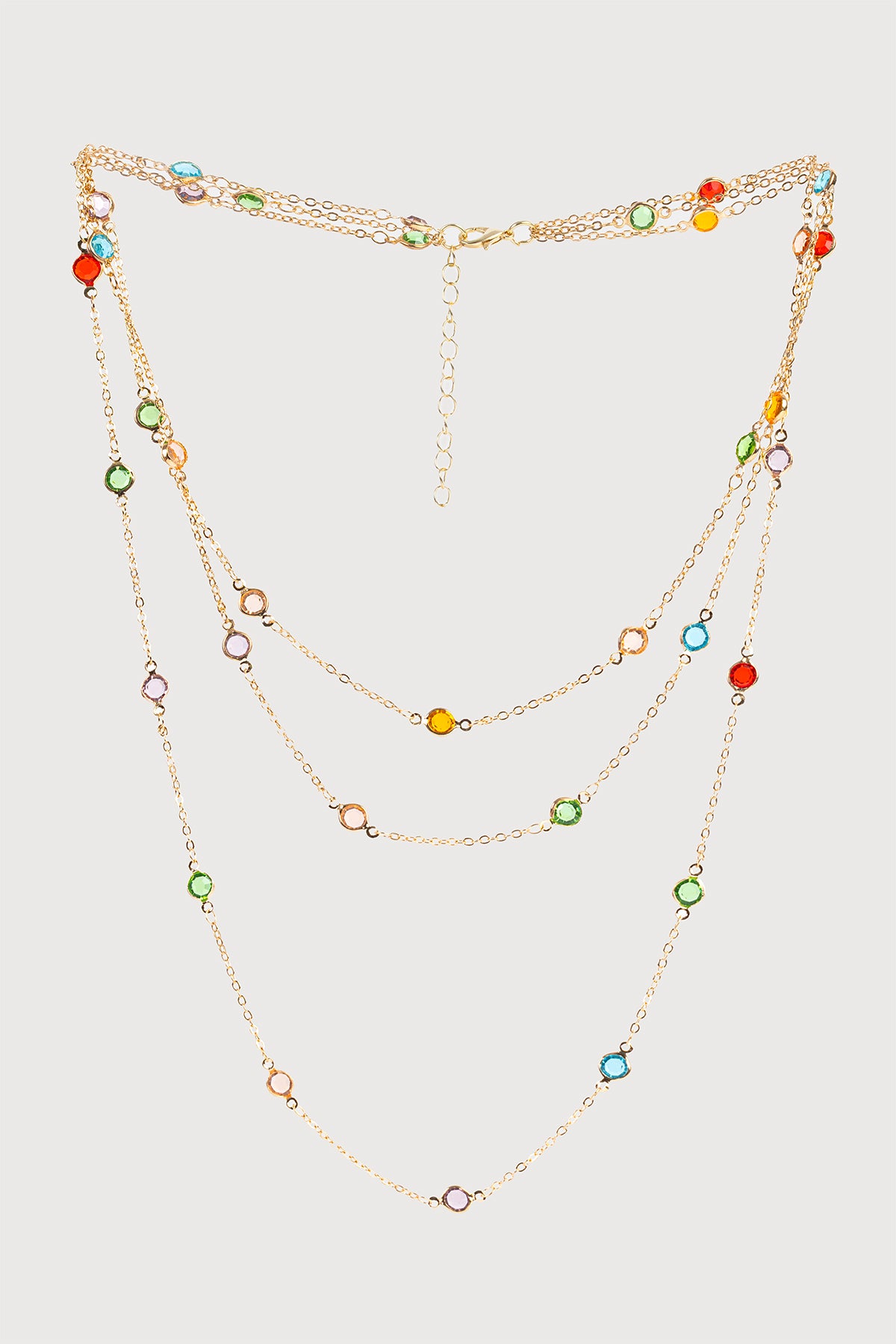 3 Layer Glass Pendant Necklace for Women - Elegant Layered Jewelry for Daily Wear & Special Occasions