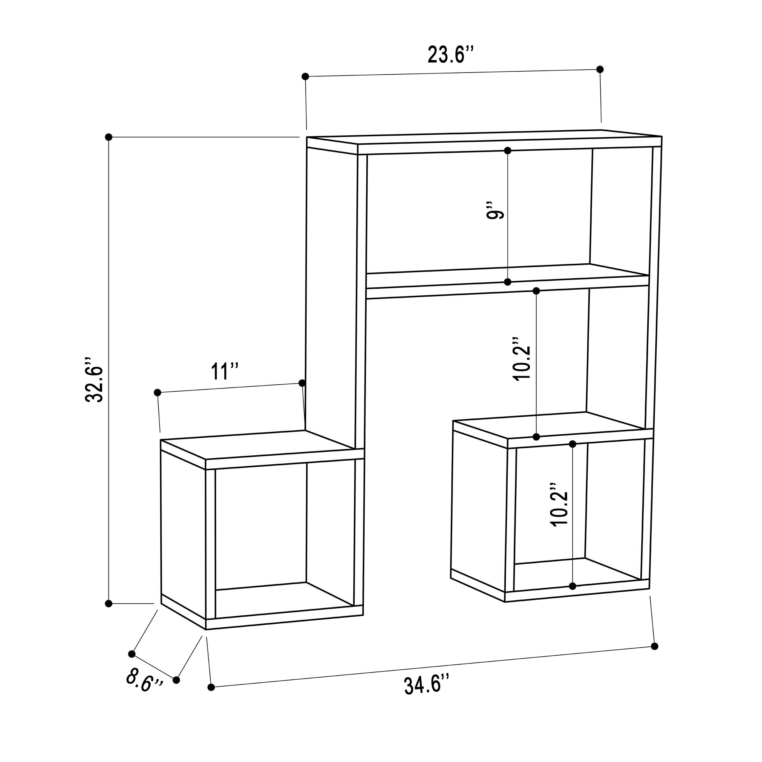 Modern Petrol Blue Wall Shelf 32.68