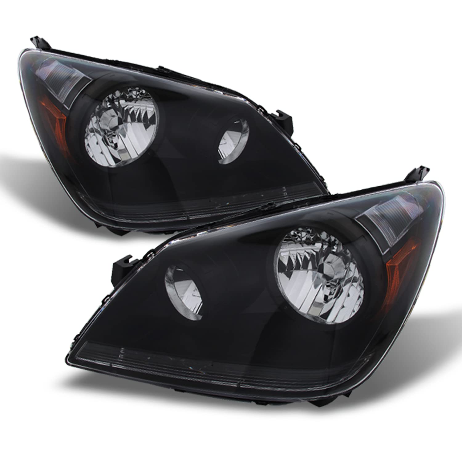 AKKON JDM Black OE Replacement Headlights for Honda Odyssey - Driver & Passenger Side Headlamp Pair | Perfect for Night Driving & Car Upgrades