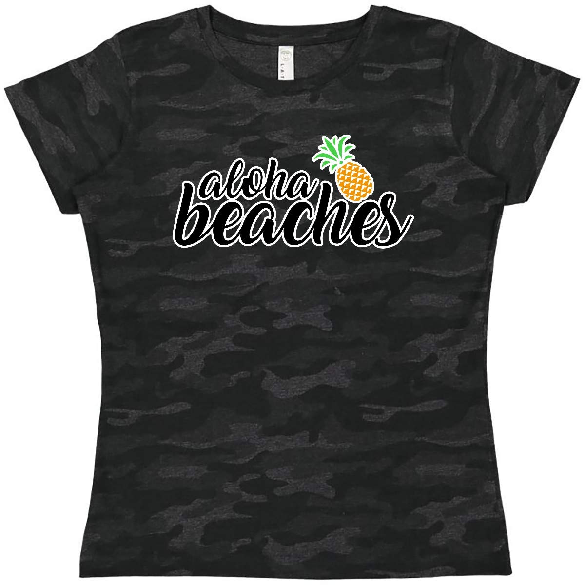 Inktastic Hawaiian Pineapple Aloha Beaches Women's T-Shirt - Comfortable & Stylish Tropical Graphic Tee for Beach Vacations, Summer Outfits & Casual Wear