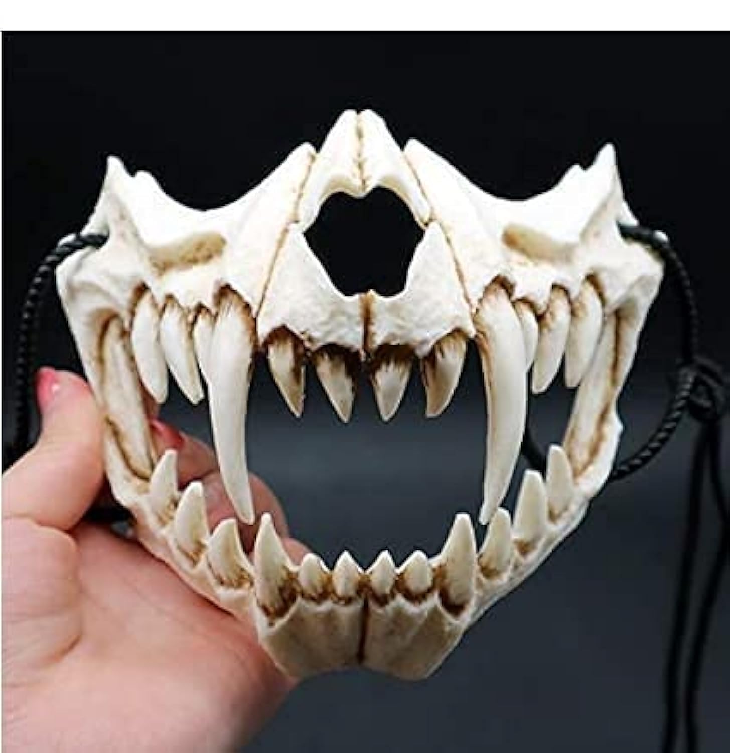 Scary Halloween Skeleton Werewolf Mask - Half Face Skull Cosplay Costume with Teeth for Halloween Party, Cosplay Events & Horror Festivals | Perfect for Costume Parties, Haunted Houses & Themed Events