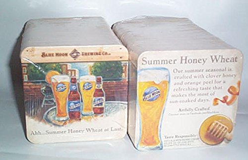 Premium Blue Moon Summer Honey Wheat Beer Coasters - Set of 200 Absorbent Bar & Pub Drink Coasters for Home, Parties, and Restaurants