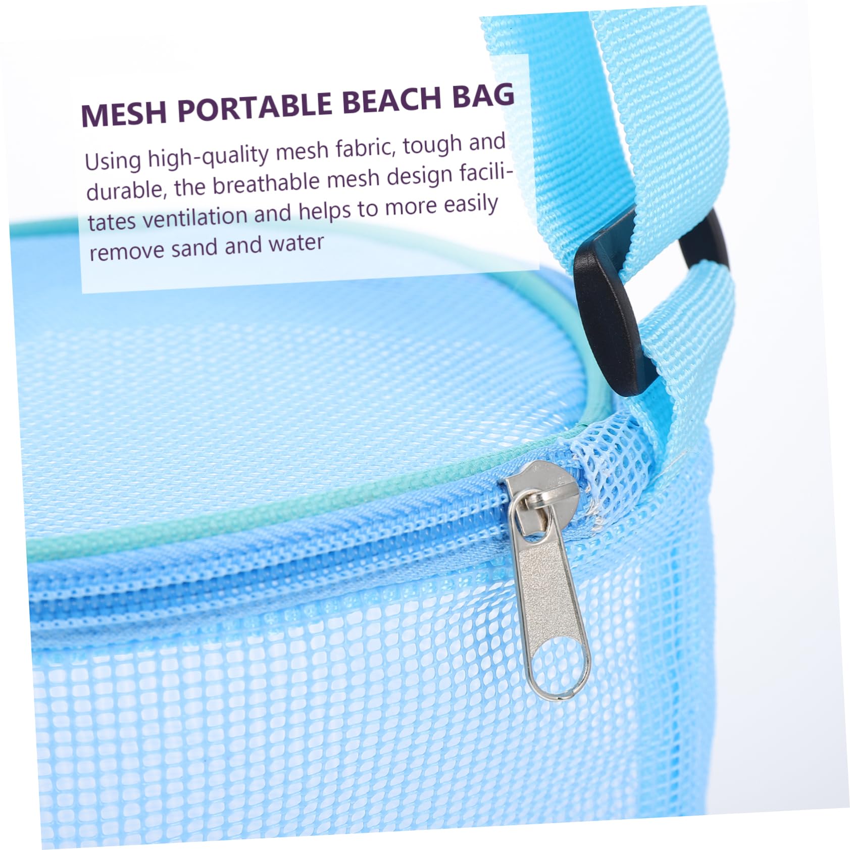 2 Pack Blue PVC Mesh Shell Bags - Foldable Tote Beach Bags for Towels, Puffer Jackets & Vacuum Sealer Storage | Waterproof Outdoor Organizer for Beach Trips, Poolside & Travel Accessories