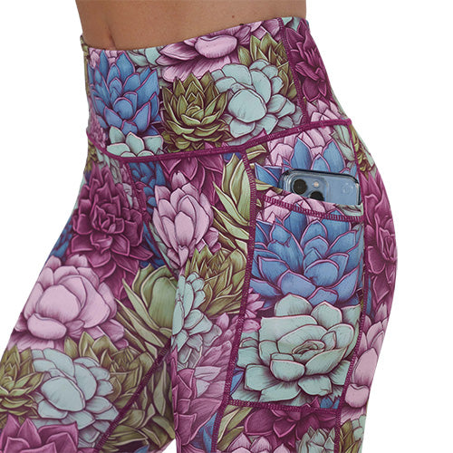 Succa For Plants Leggings - Women's Floral Yoga Pants for Workouts, Lounge & Casual Wear | Perfect for Gym, Running, Travel & Everyday Comfort