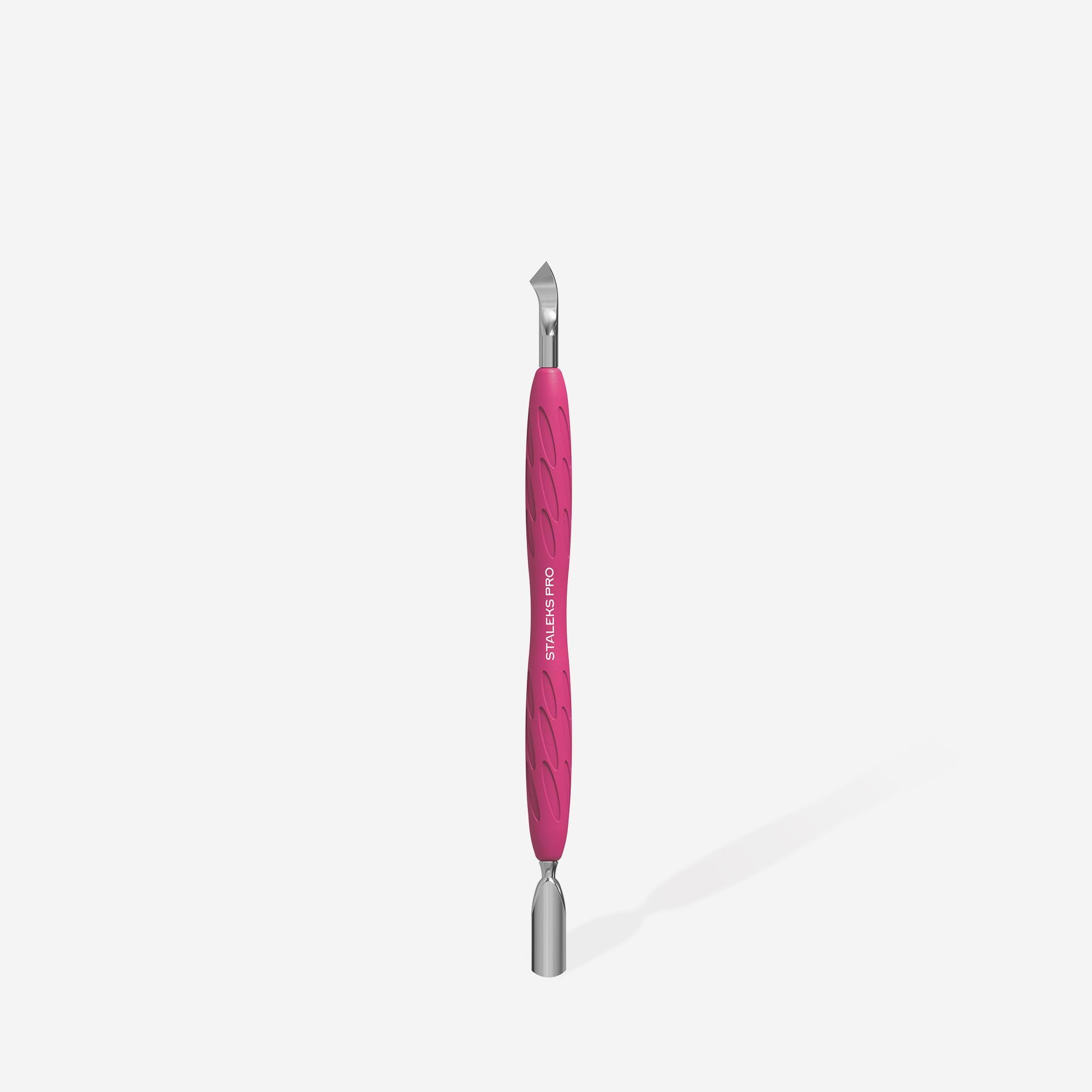 STALEKS PRO by Natury Nails Cuticle Pusher with Silicone Gummy Handle - Stainless Steel UNIQ 10/4.2 - Professional Nail Care Tool for Manicure & Pedicure at Home or Salon
