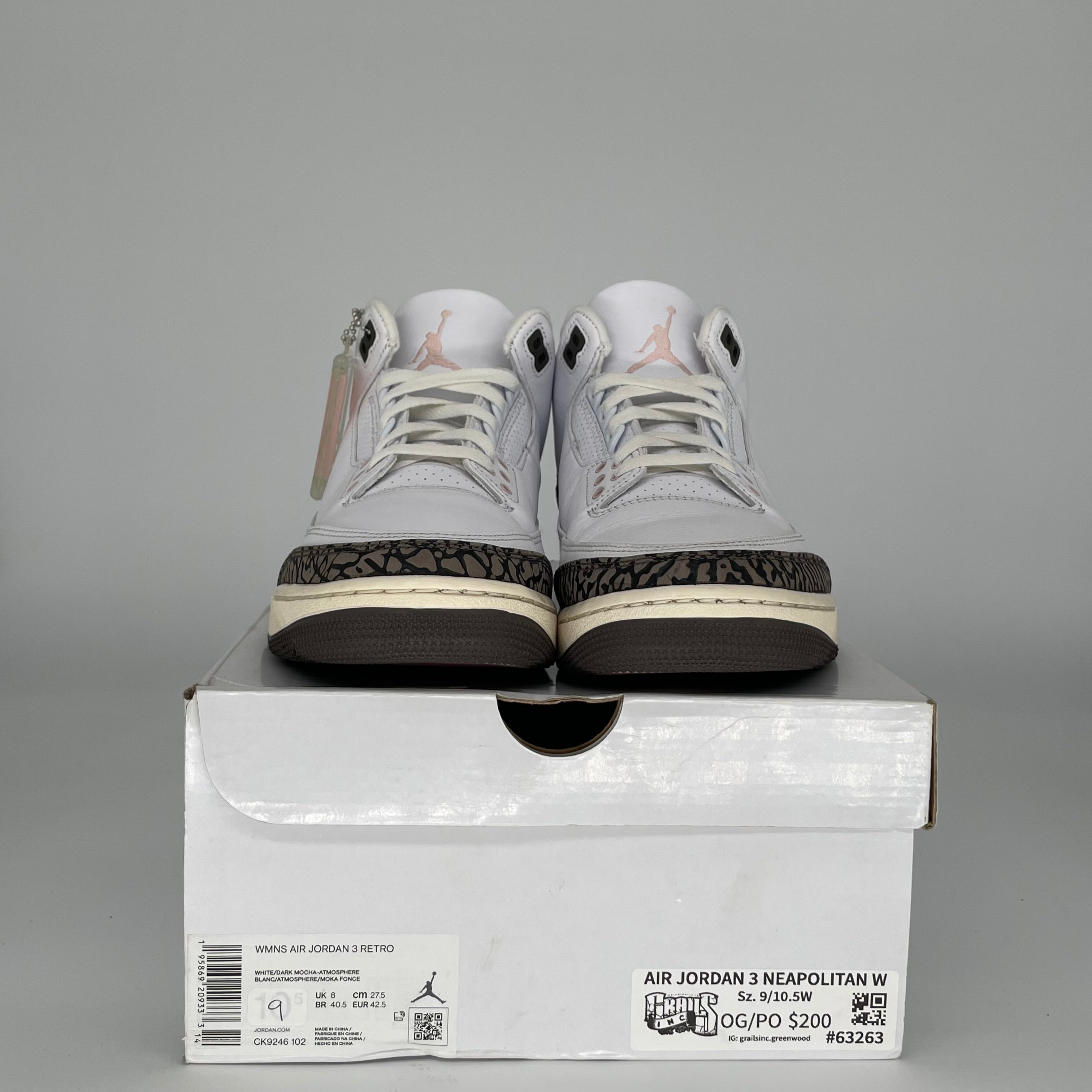 AIR JORDAN 3 NEAPOLITAN Women's Sneakers Size 9/10.5W - Style CK9246-102 | Retro Basketball Shoes for Women, Casual Wear & Street Fashion