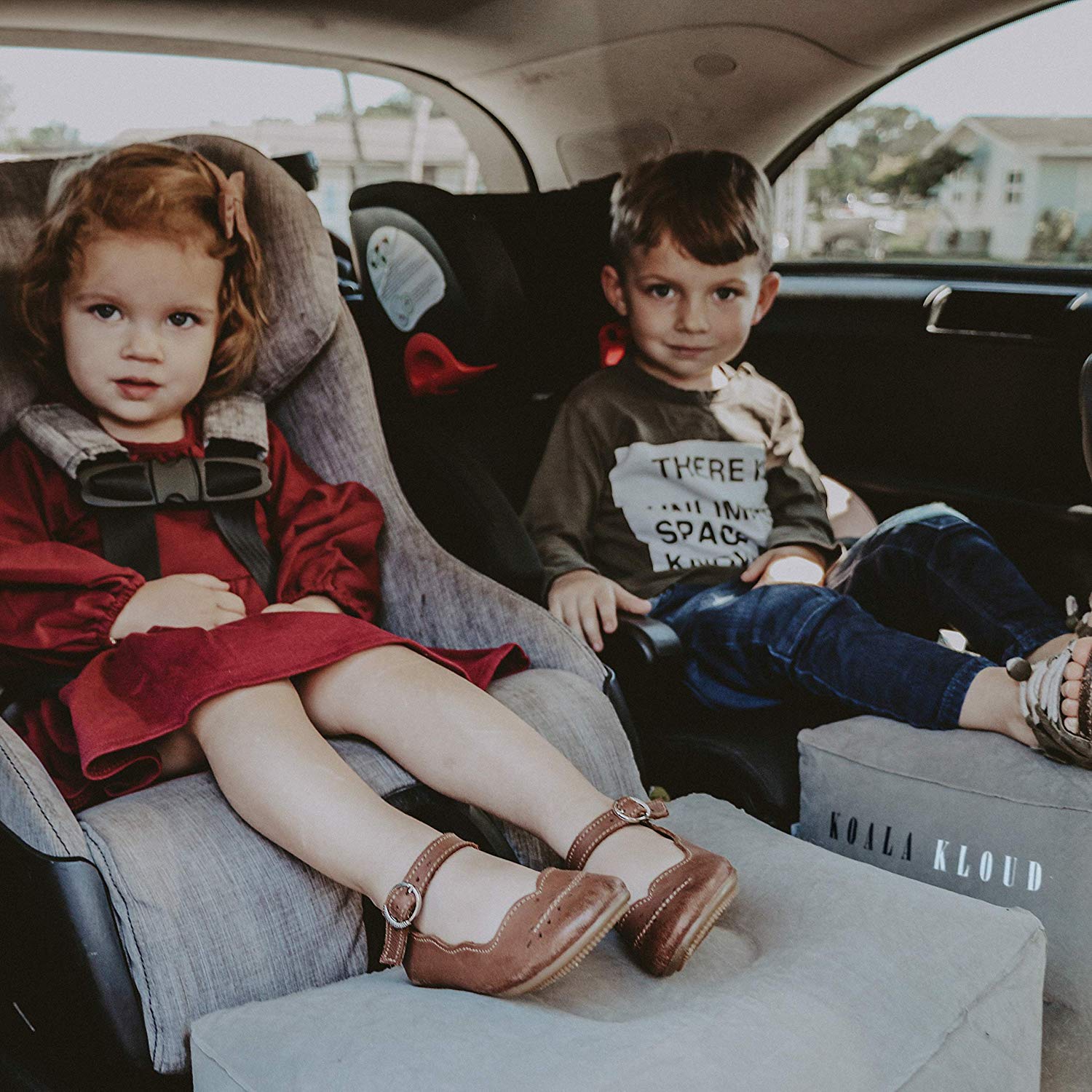 Koala Kloud Inflatable Travel Foot Rest Pillow - 2 Pack | Airplane Foot Rest for Adults & Kids, Car Seat Foot Support, Toddler Airplane Bed | Perfect for Long Flights, Road Trips & Office Use