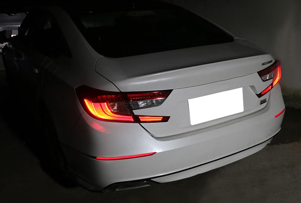 iJDMTOY Red LED Bumper Reflector Lights for 2018-2022 Honda Accord Sedan - Tail/Brake Lights, Turn Signals & Rear Fog Lamps - High Visibility Safety Upgrade for Night Driving & Bad Weather Conditions
