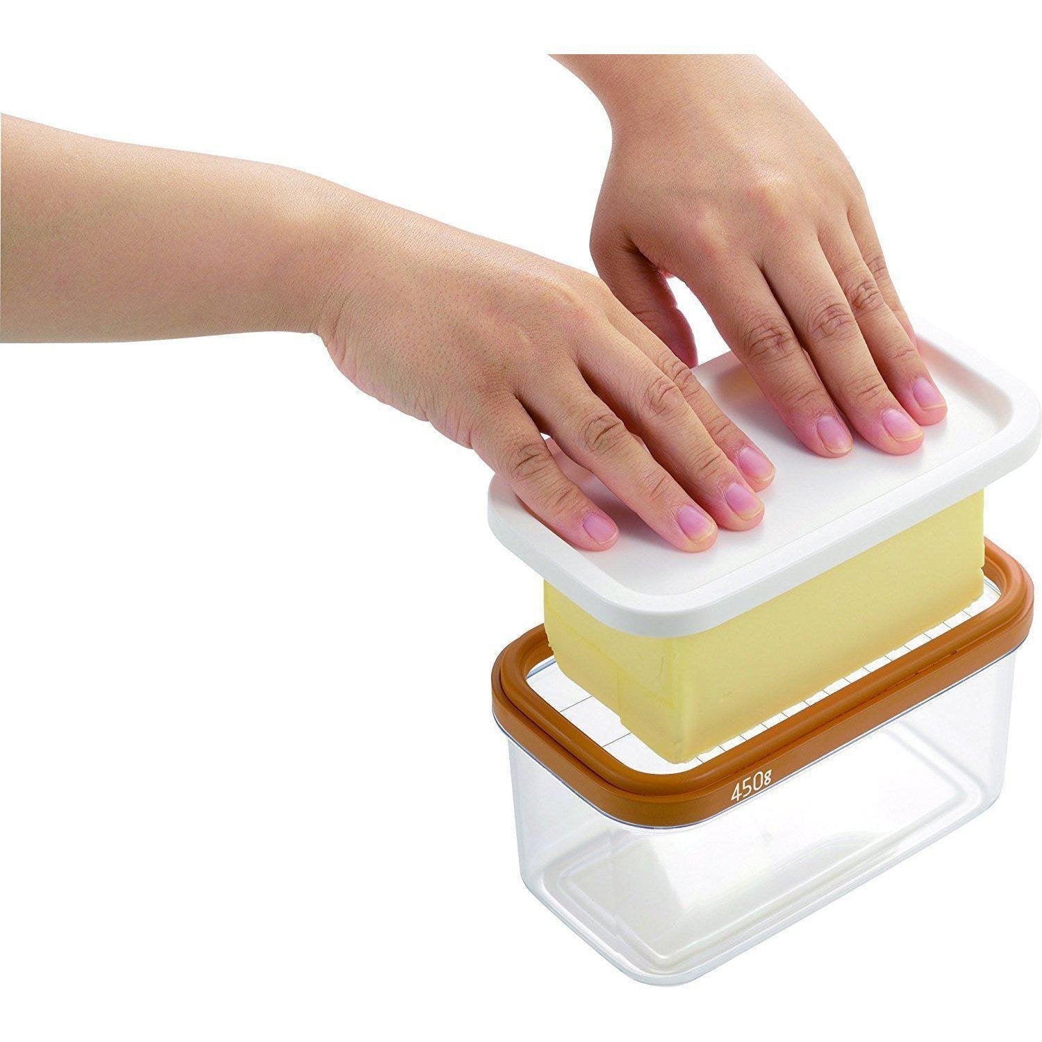 Akebono ST 3006 Butter Dish with Built-in Cutter - Airtight Butter Keeper for Freshness - Perfect for Kitchen, Dining Table & Breakfast Serving