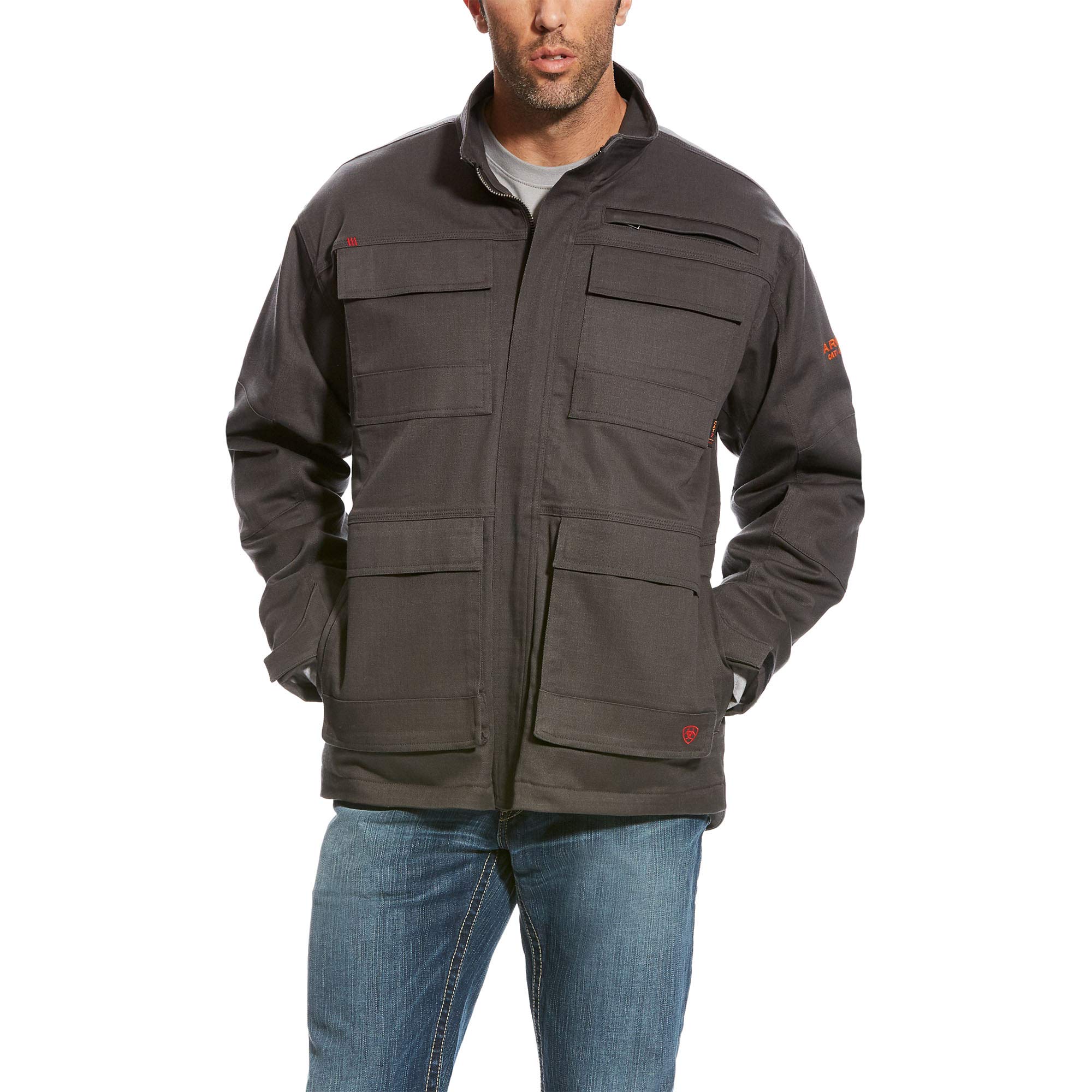 ARIAT Men's FR Canvas Stretch Jacket - Flame Resistant Workwear for Outdoor & Construction Use