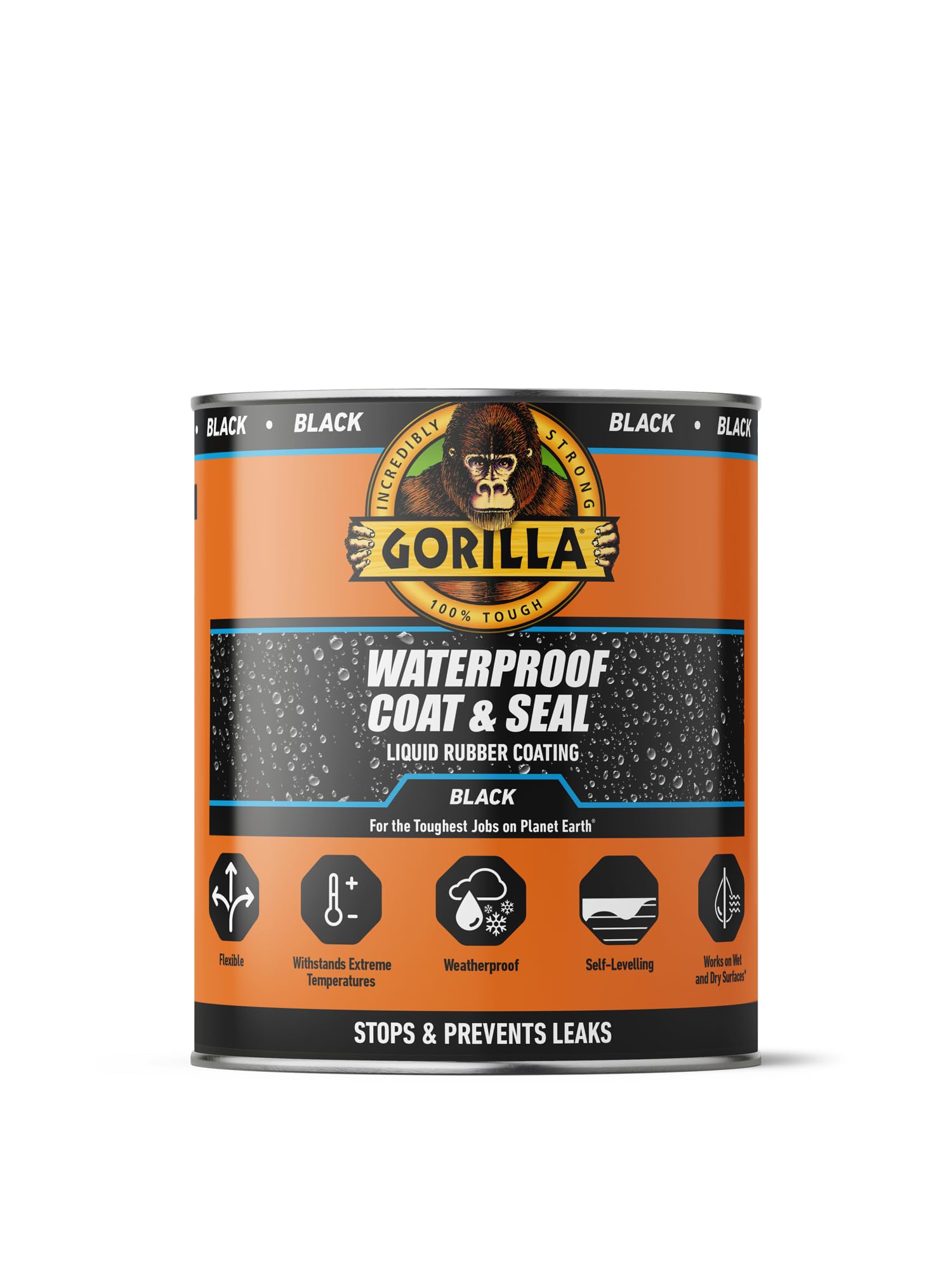 Gorilla Waterproof Coat & Seal - Heavy Duty Waterproofing Adhesive for Roofs, Gutters, and Outdoor Repairs | Ideal for Home, RV, and Marine Use
