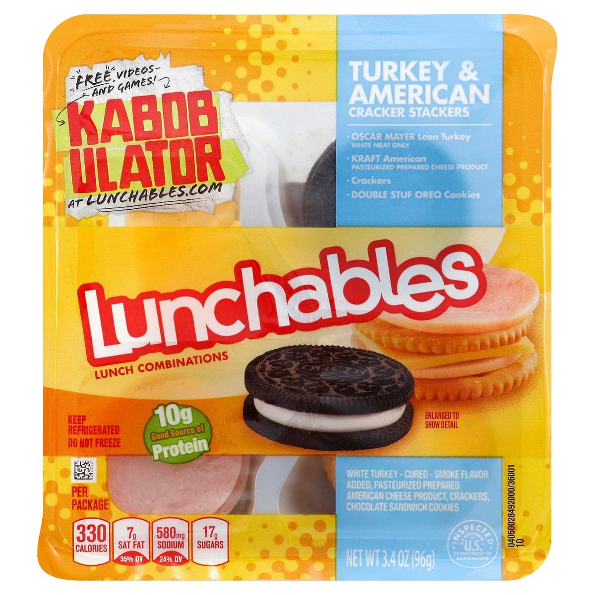 Lunchables Turkey & American Cheese Cracker Stackers Snack Kit with Chocolate Sandwich Cookies - Pack of 16 | On-the-Go Lunch for Kids, School Snacks & Office Break Treats