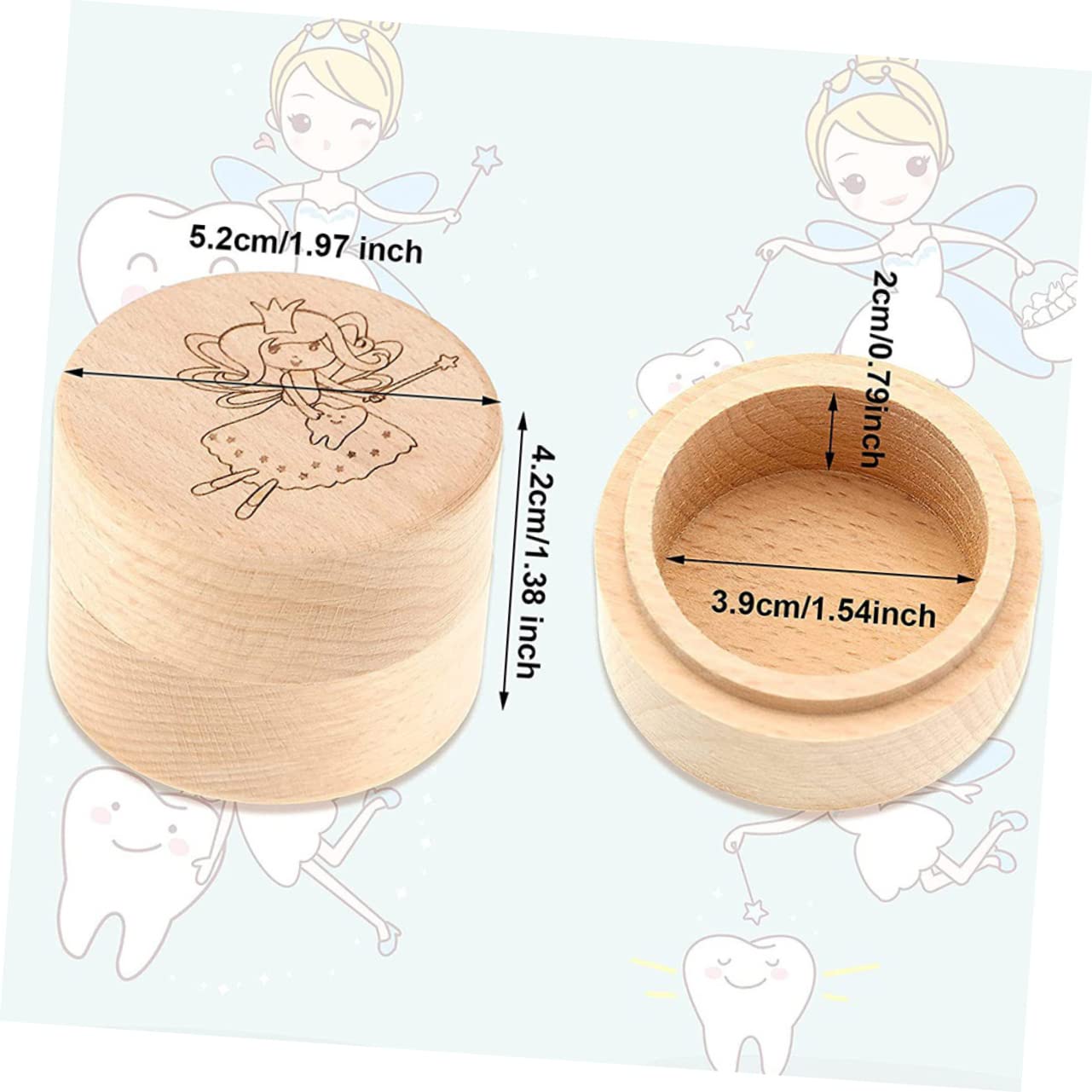 Yardenfun Wooden Tooth Fairy Box for Kids - Baby Tooth Keepsake Organizer for Boys & Girls - Perfect for First Lost Tooth Celebration & Memory Preservation