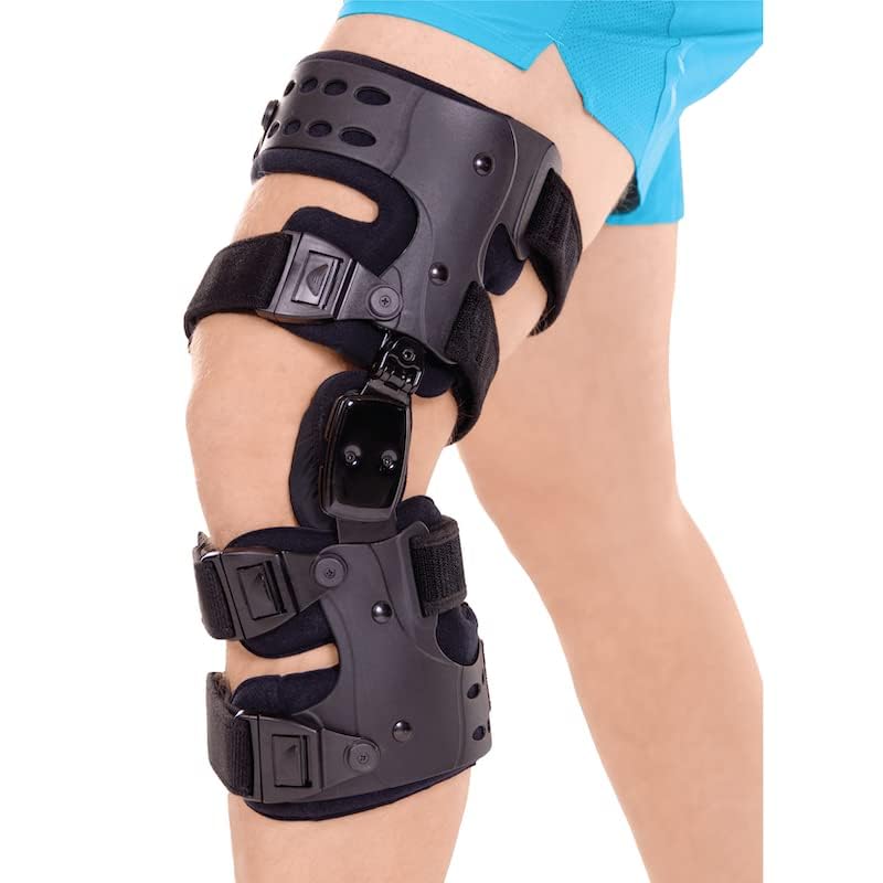 BraceAbility Osteoarthritis Unloader Knee Brace - Best Medial/Lateral Support for Bone-on-Bone Pain Relief, Valgus Unloading & Cartilage Repair (Left) - Ideal for Running, Hiking & Daily Activities