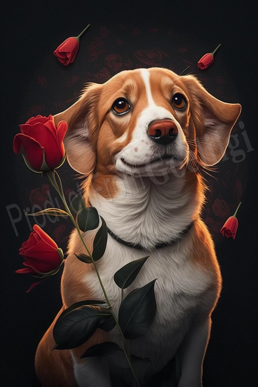 1000-Piece Wooden Jigsaw Puzzle for Adults & Kids - Educational Brain Teaser Game with Cute Dog & Roses Design - Perfect for Family Game Night, Classroom Activities & Stress Relief