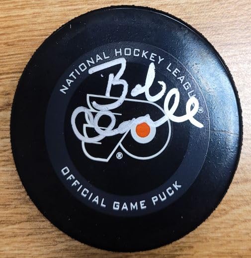 Autographed Bobby Clarke Philadelphia Flyers Game Hockey Puck - Signed Collectible Memorabilia for Hockey Fans & Sports Collectors - Perfect for Display, Gifts, and Man Cave Decor