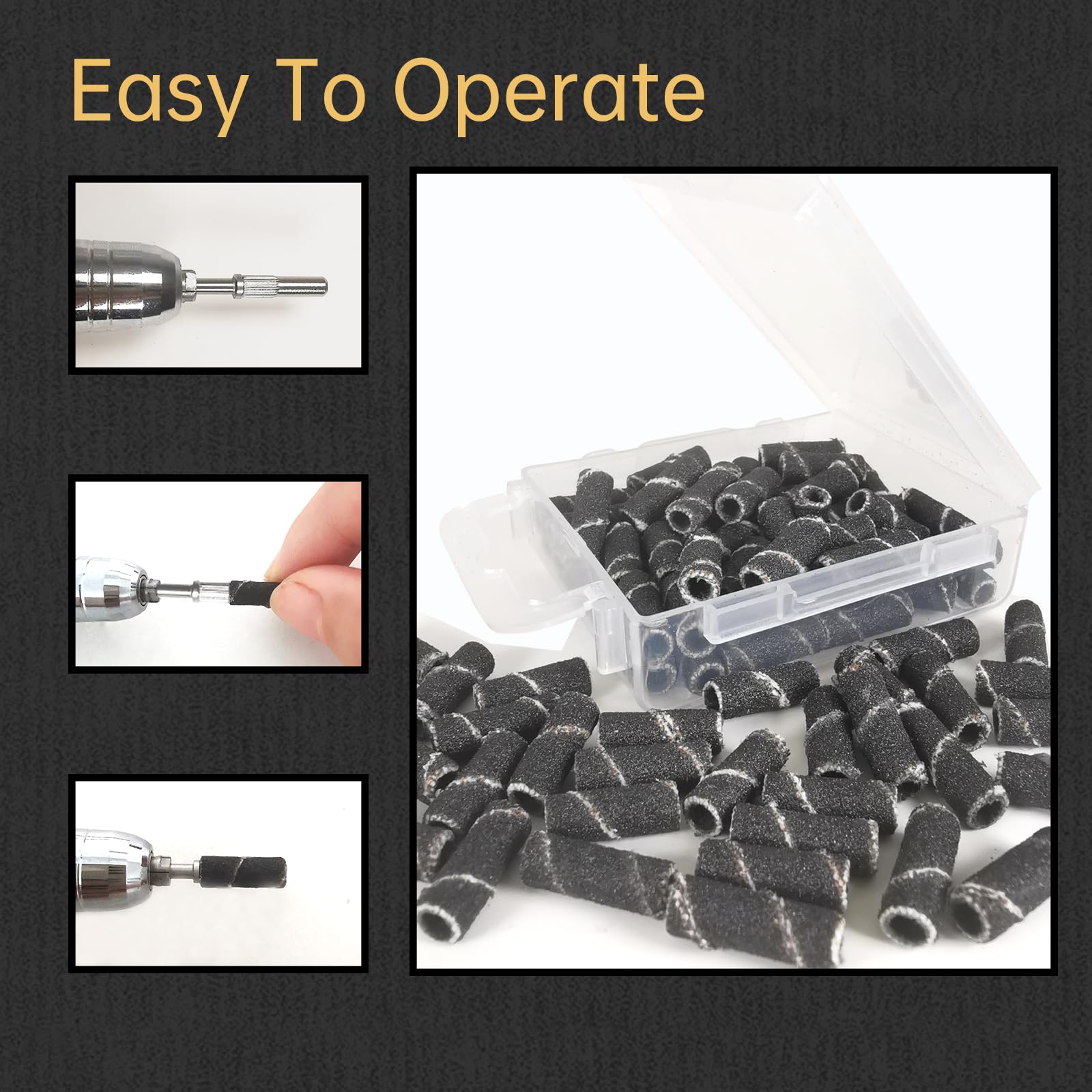 Corfulra Upgrade 50-Piece Small Sanding Bands for Nail Drill - 150 Fine Grits Professional Nail Drill Bits Set with Mandrel for Natural Nails | Must-Have Nail Tech Accessories | Perfect for Manicure, Pedicure & Nail Art Salon Use