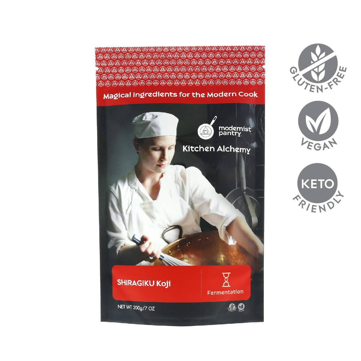 Shiragiku Koji Aspergillus Oryzae Spores - Gluten-Free Vegan Koji Starter (200g/8oz) for Homemade Miso, Soy Sauce & Fermented Foods