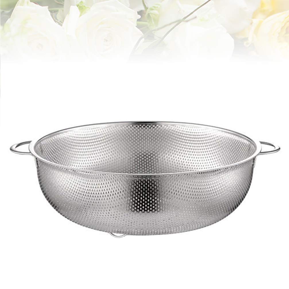 Stainless Steel Kitchen Basket - Fruit & Vegetable Drain Storage Basket for Organizing Produce | Perfect for Pantry, Refrigerator & Countertop Use