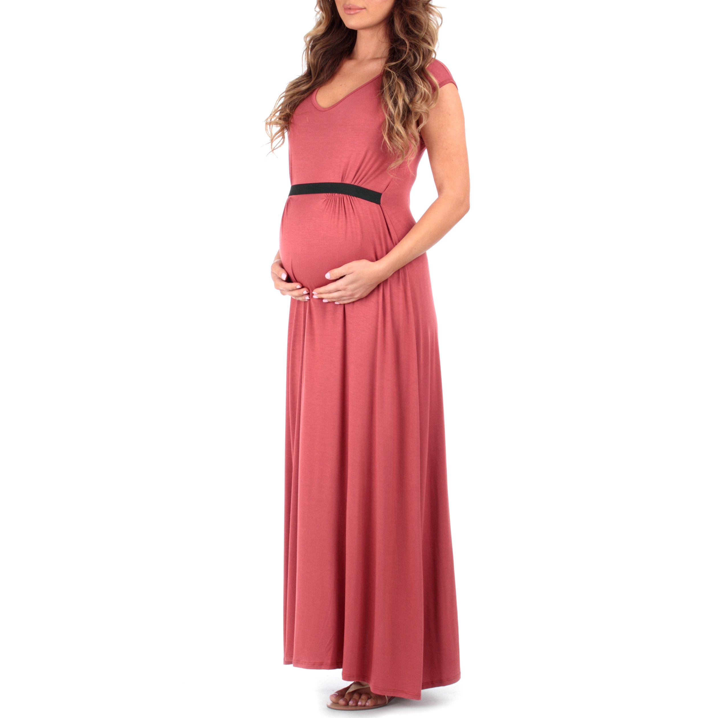 Maternity Cap Sleeve Dress for Women - Comfortable Pregnancy Clothes for Summer, Nursing & Baby Shower - Flowy Maternity Dress for Casual Wear & Special Occasions