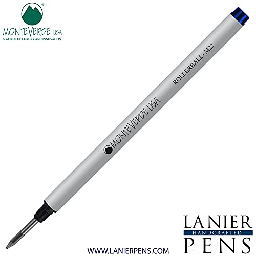 Monteverde M22 Rollerball Ink Refill - Compatible with Montblanc Style Pens - Blue Fine Tip 0.6mm - 1 Pack - Premium Smooth Writing for Business & Everyday Use