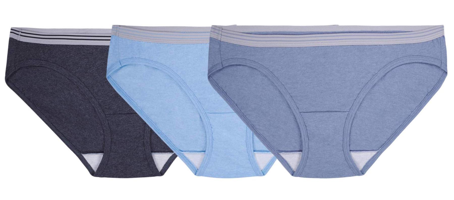 Fruit of the Loom Women's 3 Pack Cotton Low-Rise Hipster Panties - Soft Breathable Underwear for Everyday Comfort & Lounge Wear