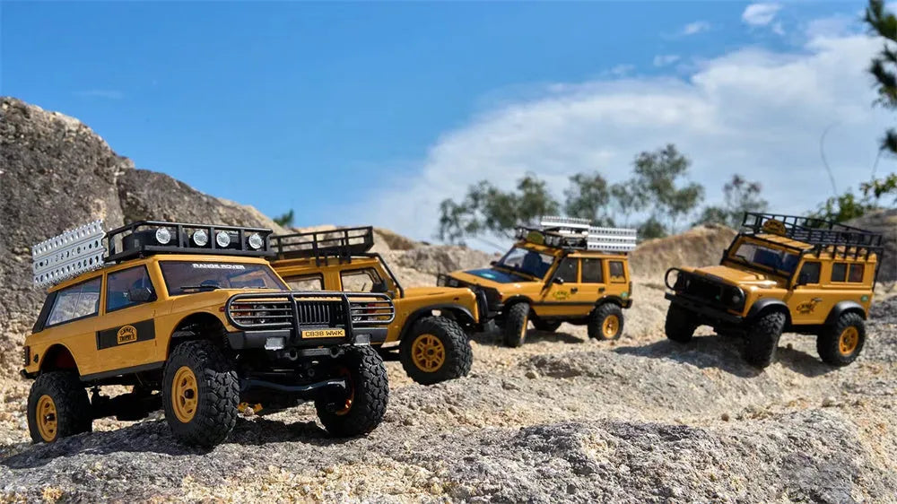 FMS FCX24M 1/24 Scale 4WD RC Rock Crawler Truck - Licensed Range Rover Camel Trophy Edition with LED Lights | 2.4G Remote Control Off-Road Vehicle for Indoor/Outdoor Crawling & Trail Adventures
