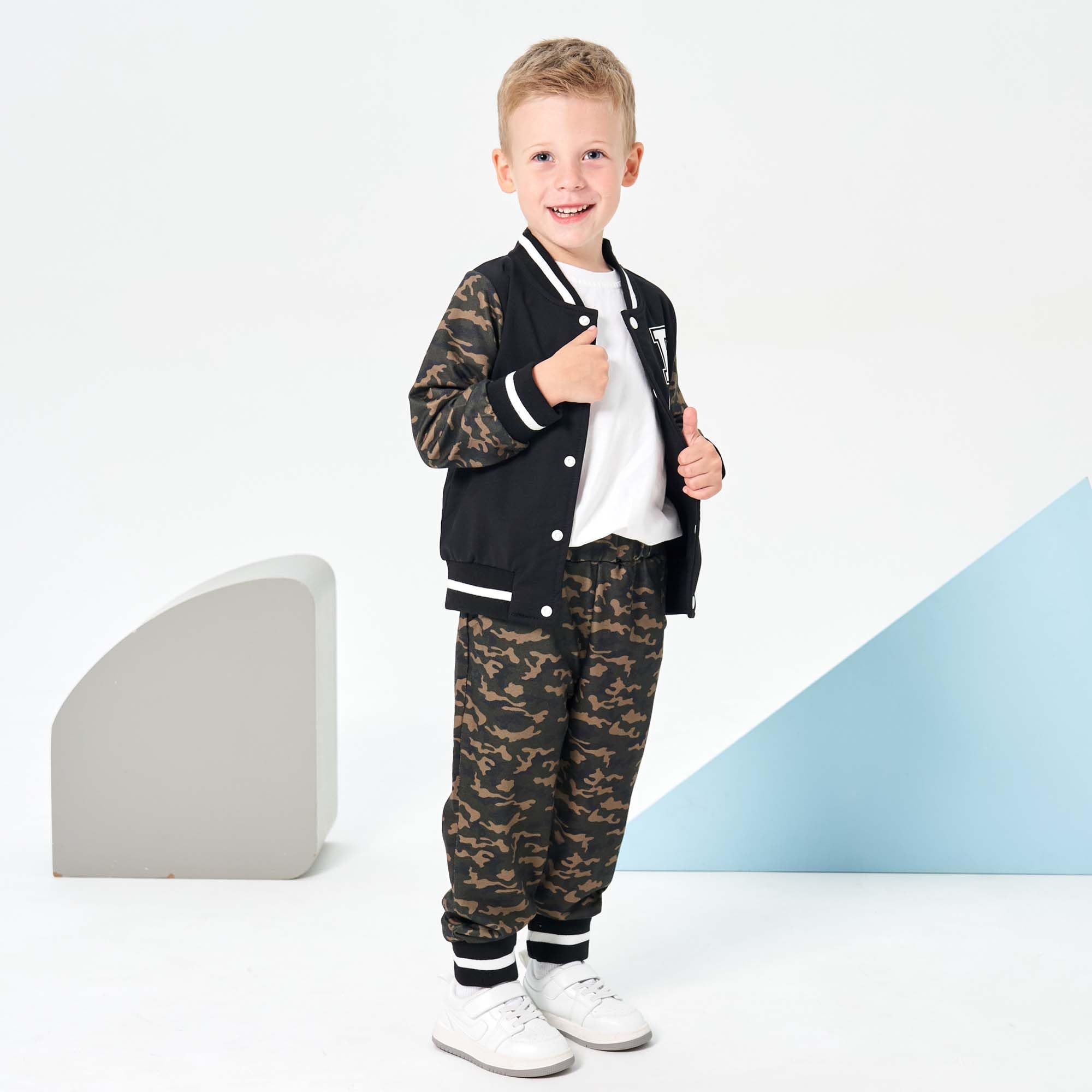 Baby Boy Outfits - Toddler Boys' Bomber Varsity Jacket & Sweatpants Set for Fall & Winter | Cute Casual Wear for Playdates & Family Outings