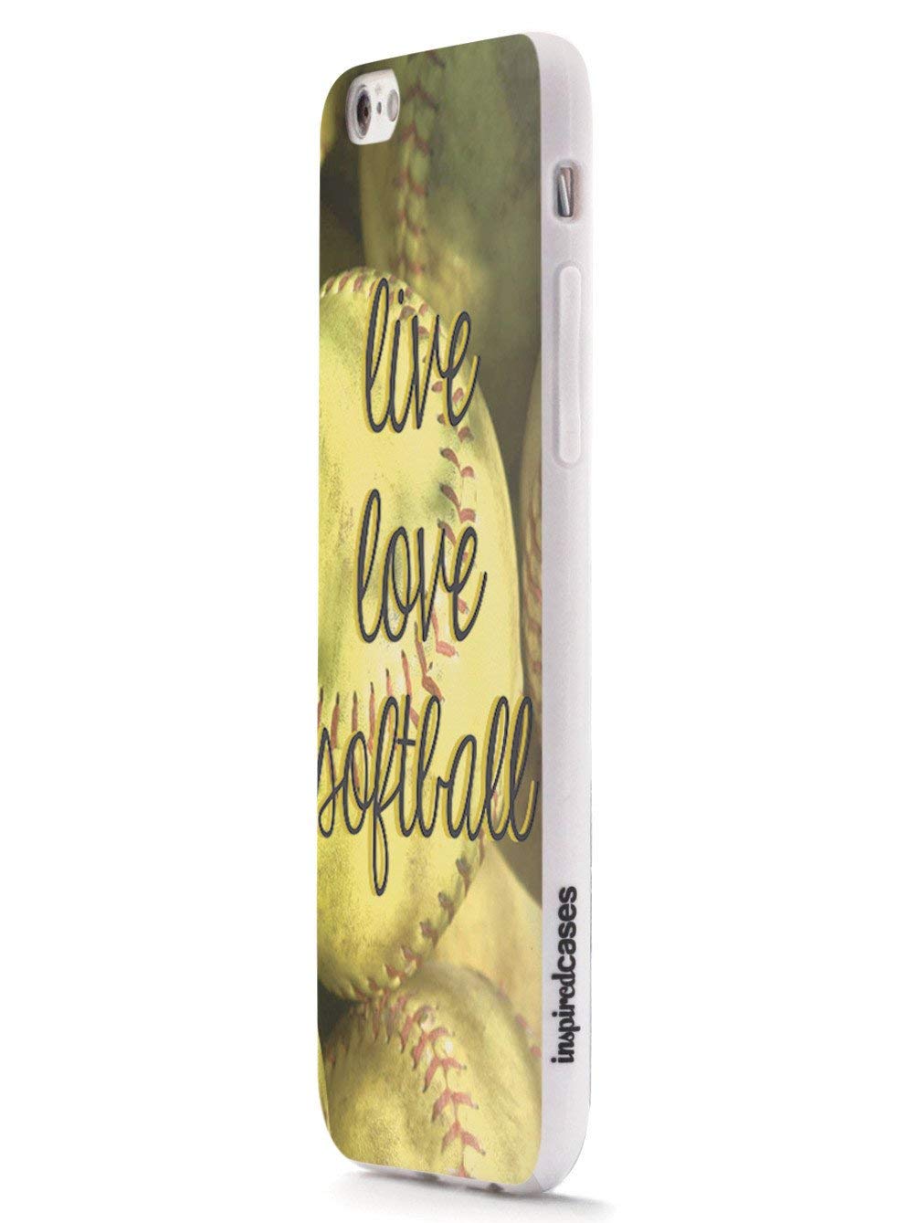 Inspired Cases - iPhone 8 Protective Case with 3D Textured Design - Shockproof & Scratch-Resistant Cover for Apple iPhone 8 - Live Love Softball Theme - Perfect for Sports Fans & Daily Use