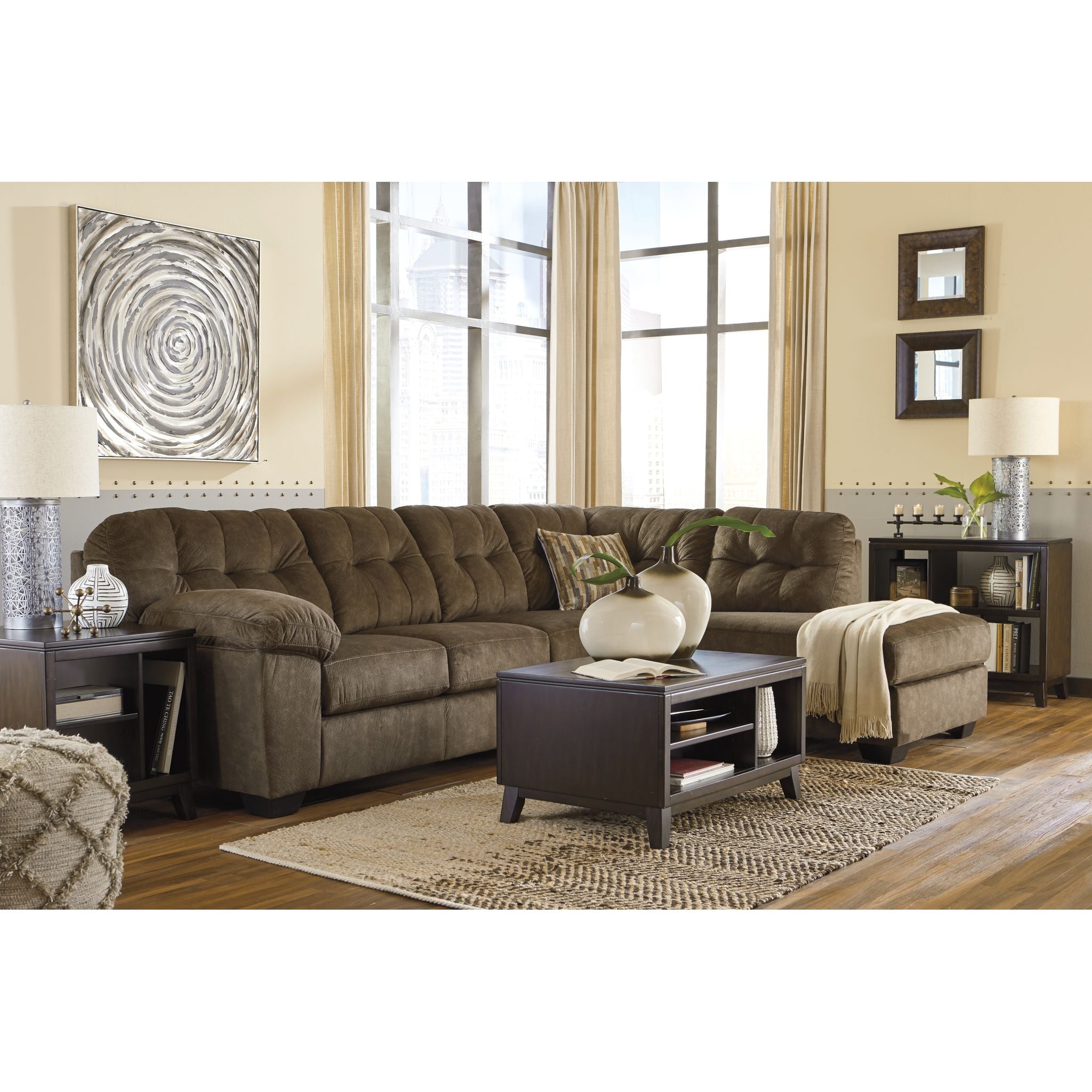Accrington 2-Piece Sectional Sofa with Chaise Lounge - Modern L-Shaped Living Room Furniture for Small Spaces & Apartments