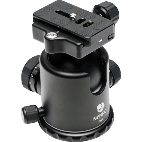 Benro B3 Double Action Ballhead Tripod Head - 360° Panoramic Rotation & Quick Release Plate for DSLR Cameras - Perfect for Landscape, Wildlife & Travel Photography