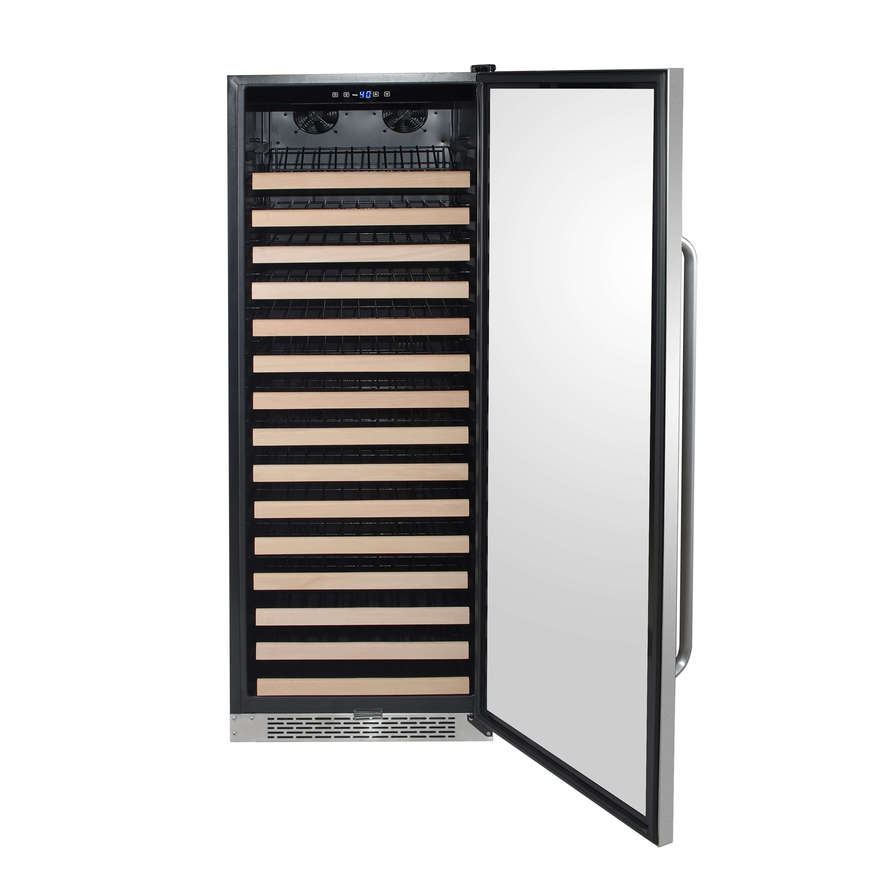 Whynter 166 Bottle Stainless Steel Built-In Wine Cooler with Compressor, Display Rack & LED Light - Perfect for Home Bars, Restaurants, and Wine Cellars