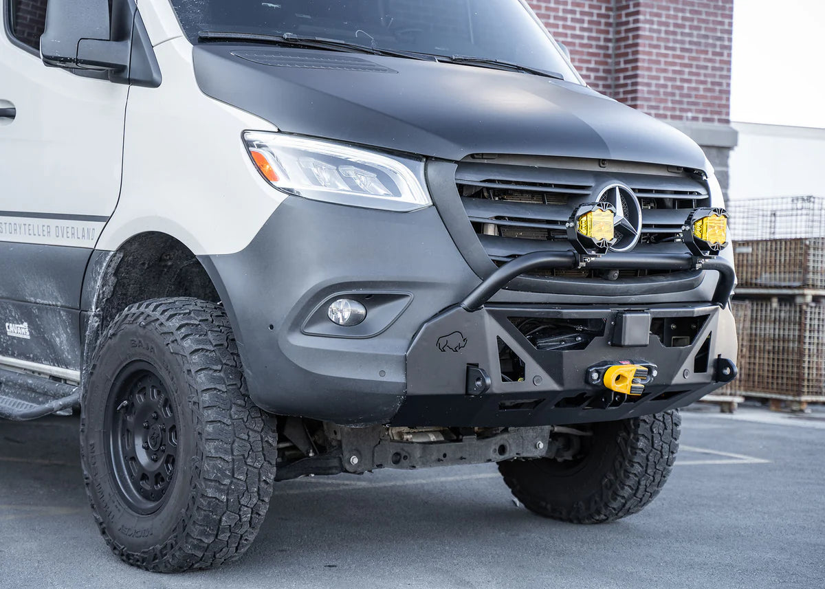 ROAMBUILT Low Profile Front Bumper for 2019-2024 Mercedes Sprinter Van | Heavy Duty Protection & Off-Road Style | Perfect for Van Conversions & Adventure Vehicles