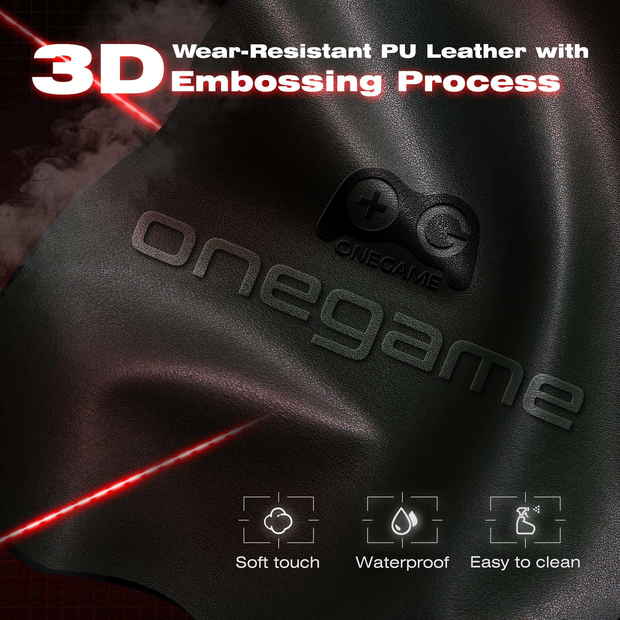 OneGame Ergonomic Gaming Chair - High Back Racing Style Computer Desk Chair with Adjustable Lumbar Support, Swivel & Reclining for Office & Home Use - Black Gray - Perfect for PC Gaming, Streaming & Long Work Sessions
