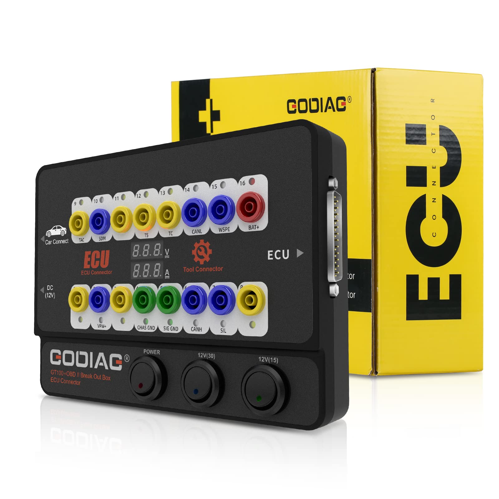 Godiag GT100+ OBDII Breakout Box - Professional OBD2 Scanner & CAN Bus Diagnostic Tool for ECU Testing, Vehicle Troubleshooting | Perfect for Mechanics, DIY Car Repair & Automotive Diagnostics