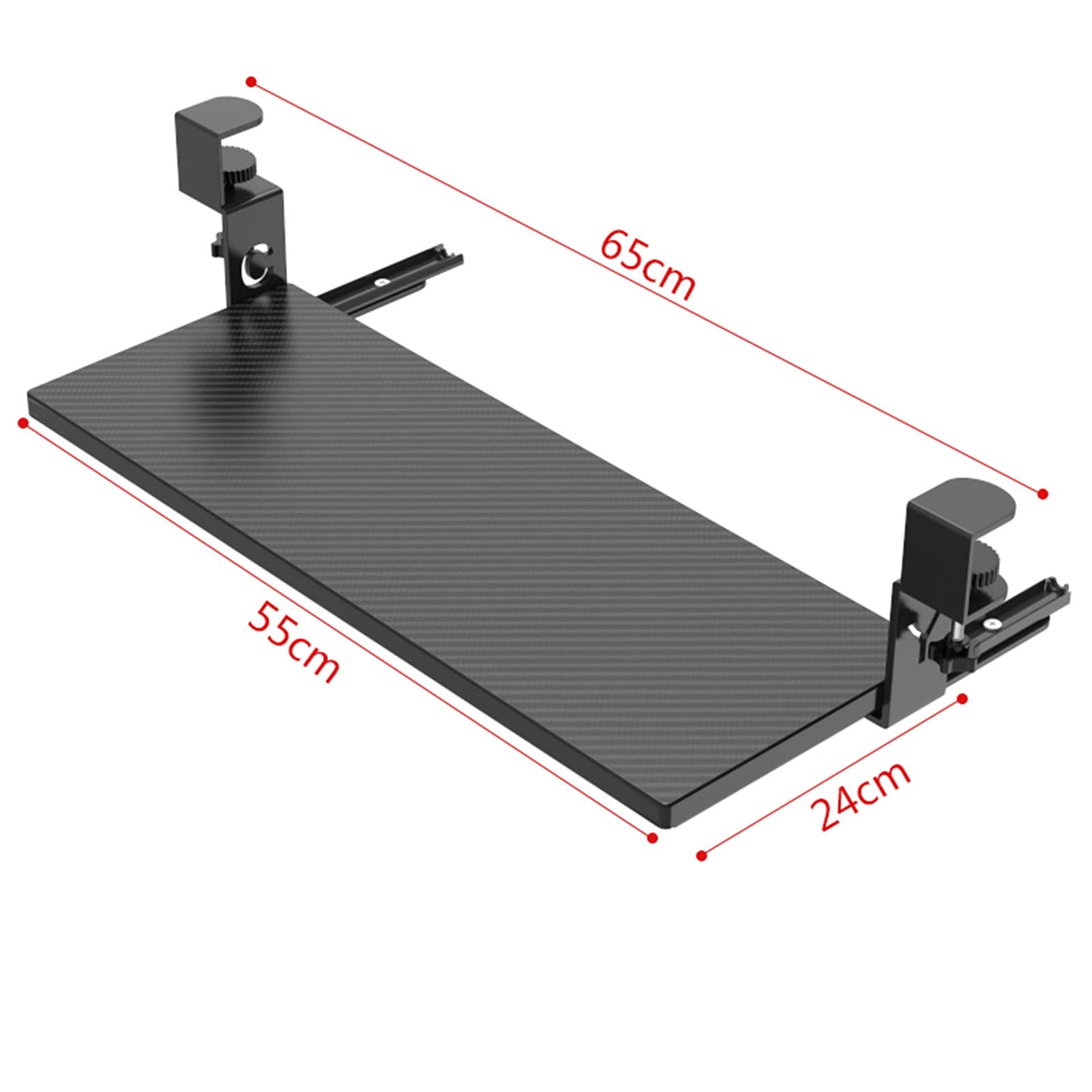 Extra Sturdy Under Desk Keyboard Tray - Large 55cm Pull-Out Drawer with C Clamp for Home Office | Ergonomic Computer Accessory for Comfortable Typing & Space Saving Workstation