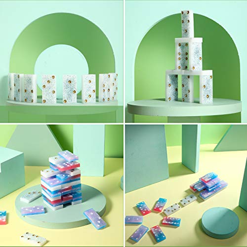 Premium 3-Piece Silicone Domino Resin Mold Set - 28 Cavity Epoxy Casting Kit with Dots for DIY Crafts (Semi-Transparent) - Perfect for Jewelry Making, Home Decor, and Board Game Accessories