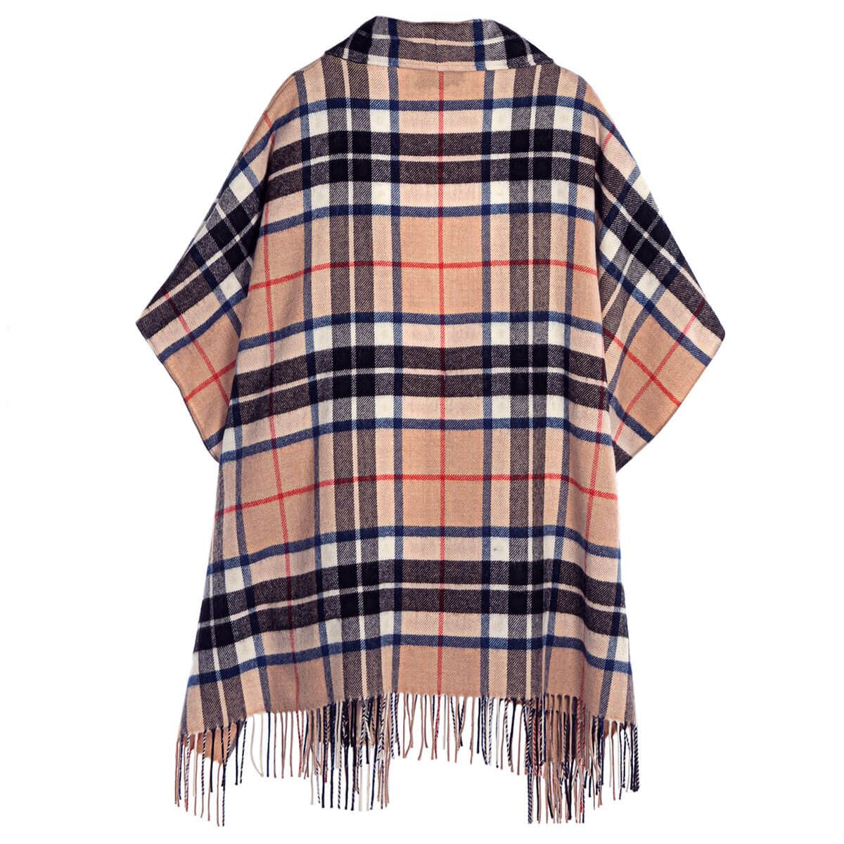 Robyn Thomson Camel Modern Tartan Lambswool Jacket - Women's Classic Wool Coat for Fall & Winter | Perfect for Office, Travel & Casual Outfits